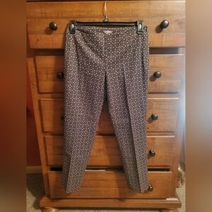 J.Jill Printed Ankle Pants Zips on Side Side 6 Stretch